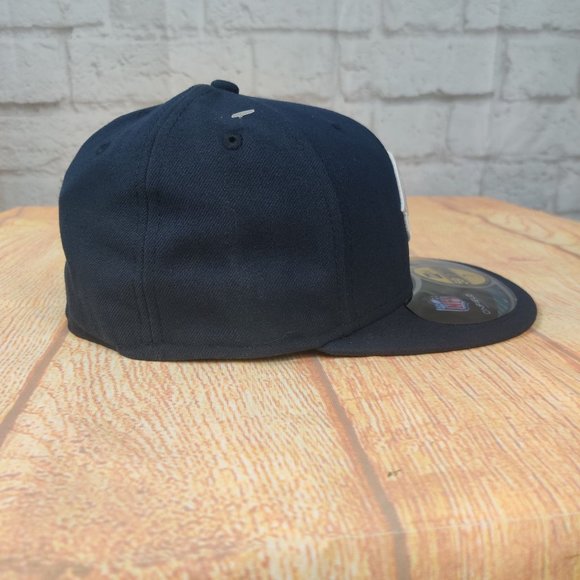 New Era Chicago Bears fitted hat navy blue nfl patch logo NE tech 59FIFTY sz 7 - Picture 7 of 9